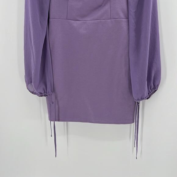 Lulus Delightful Love Lavender Lace Up Balloon Sleeve Mini Dress - Small - NWOT - Picture 4 of 10